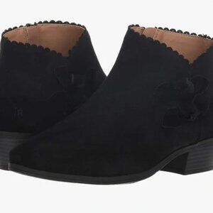 Women's Jack Rogers Kali Suede Ankle Boots with Scalloped Edge & Bow, Size: 6.5